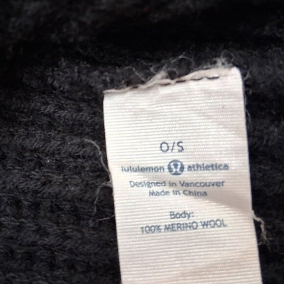 Lululemon Black 100% Merino Wool Beanie Hat - Picture 2 of 5